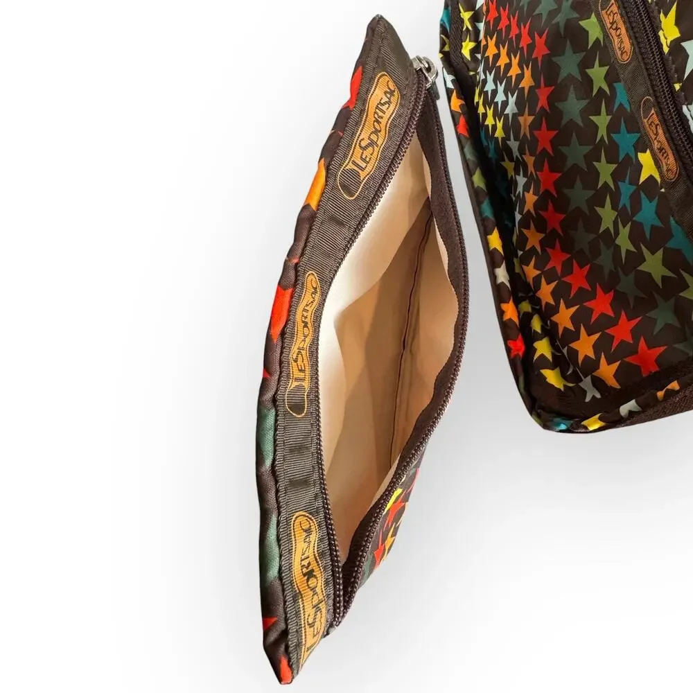 VTG‎ LeSportsac Hobo Bag Rainbow Star Print with Matching Pouch – Rare 2000s